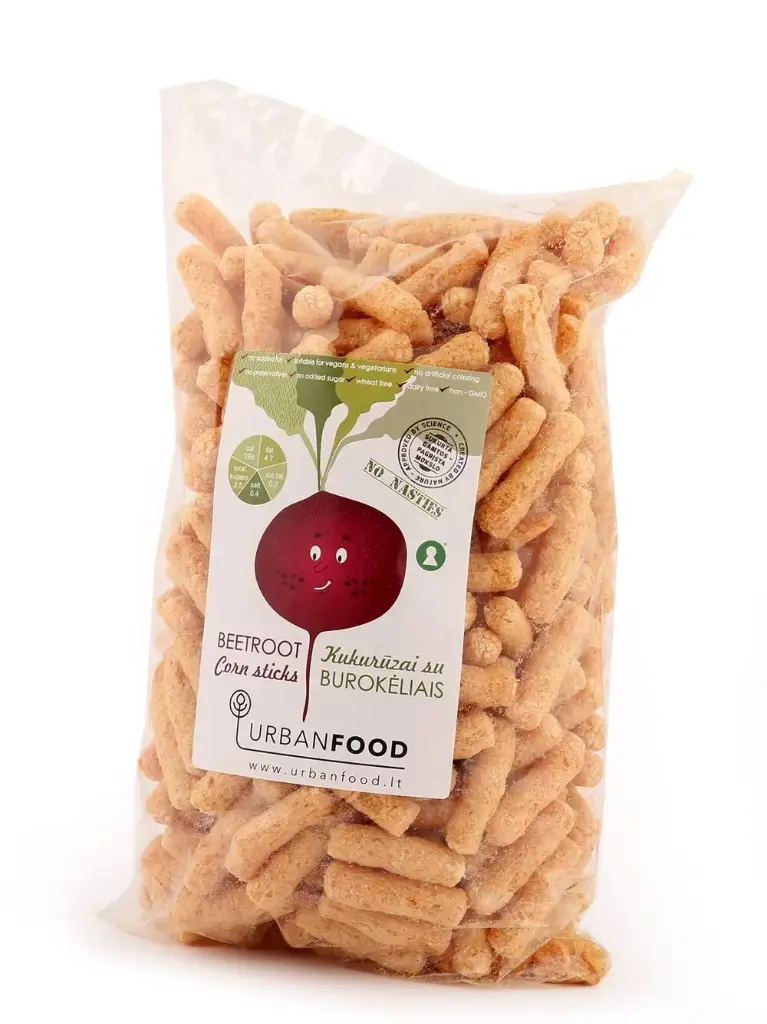 Kukurūzų lazdelės su burokėliais, 100g