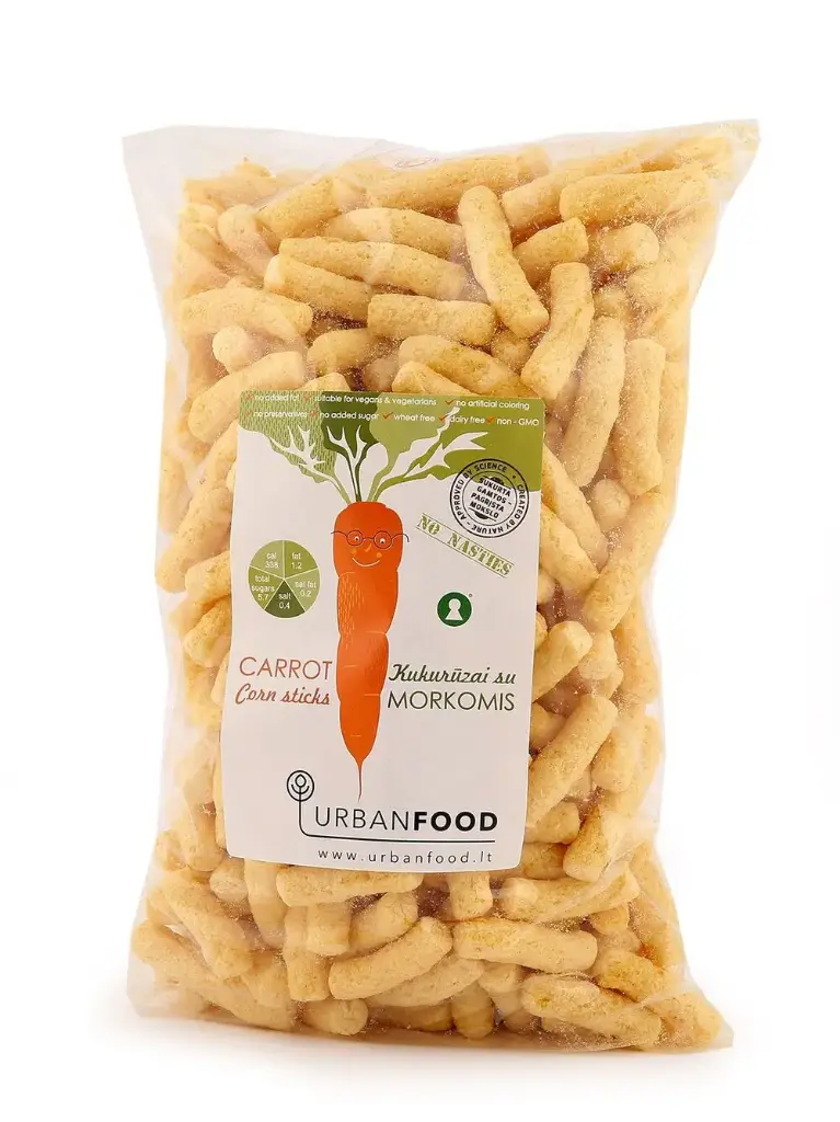 Kukurūzų lazdelės su morkomis, 100g