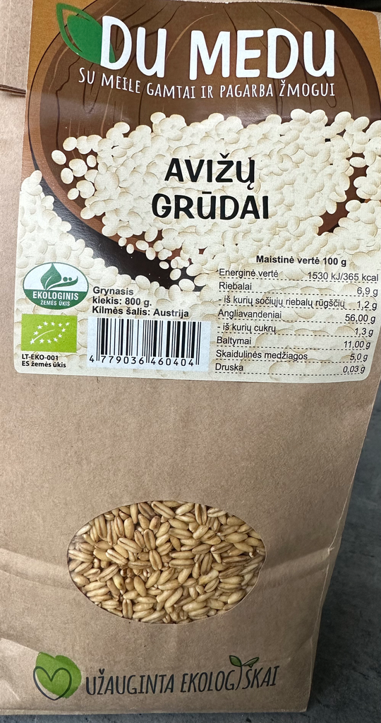 Ekologiški Avižų Grūdai 800g