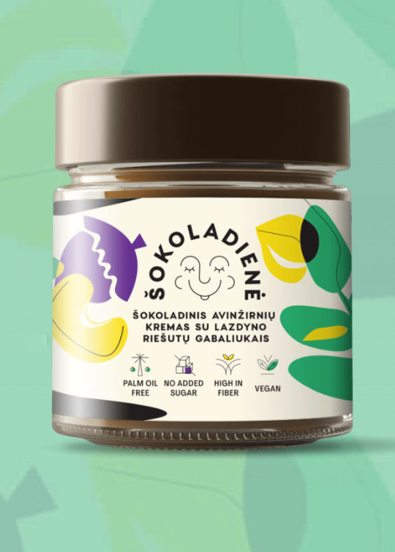 Šokoladinis avinžirnių kremas su lazdyno riešutų gabaliukais 220g