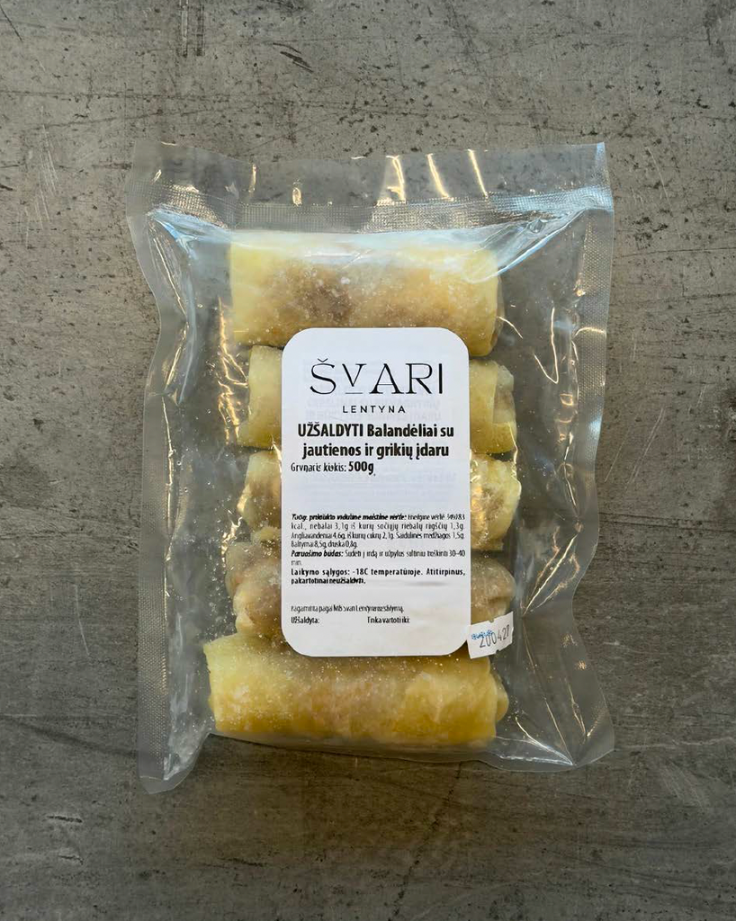 Balandėliai su jautienos ir grikių įdaru, 500g