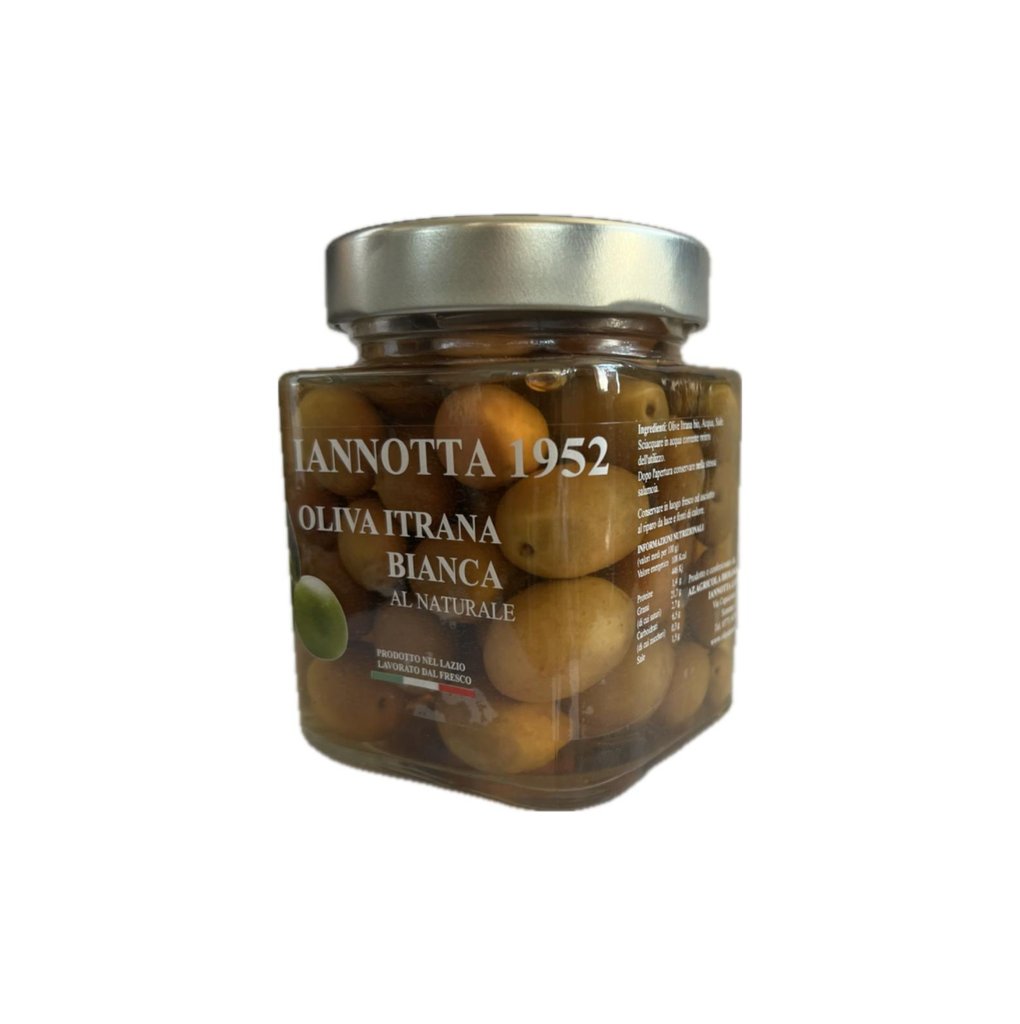 EKOLOGIŠKOS natūralios baltos Itrana alyvuogės 320g    Oliva Itrana al naturale BIO 320gr