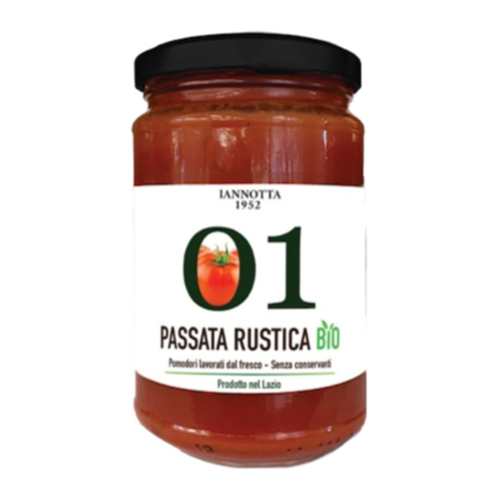 Ekologiška kaimiška raudonųjų pomidorų tyrė 290g          Passata Rustica di Pomodoro rosso da Agricoltura biologica 290gr