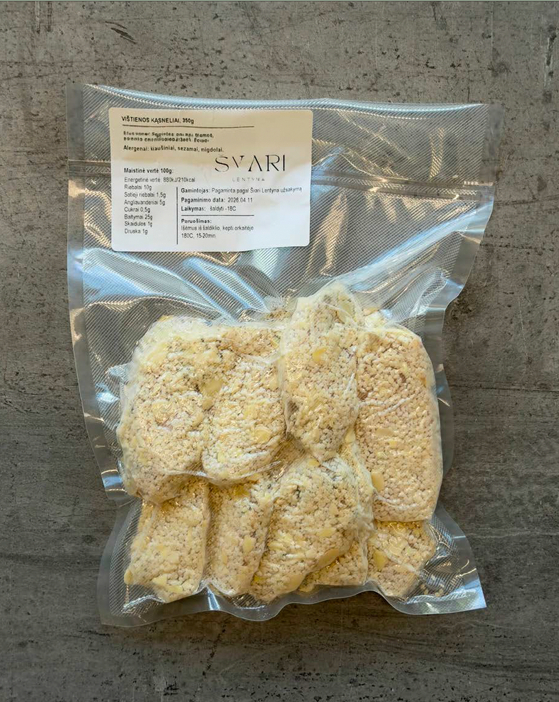 VIŠTIENOS KĄSNELIAI su migdolais ir sezamu, 350g